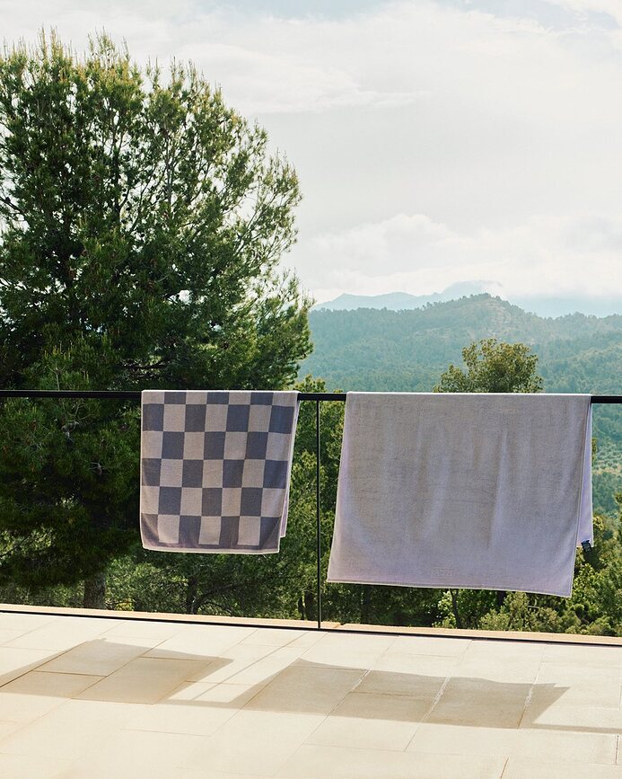 Check Organic Πετσέτα, 70 x 136 cm, γαλάζια