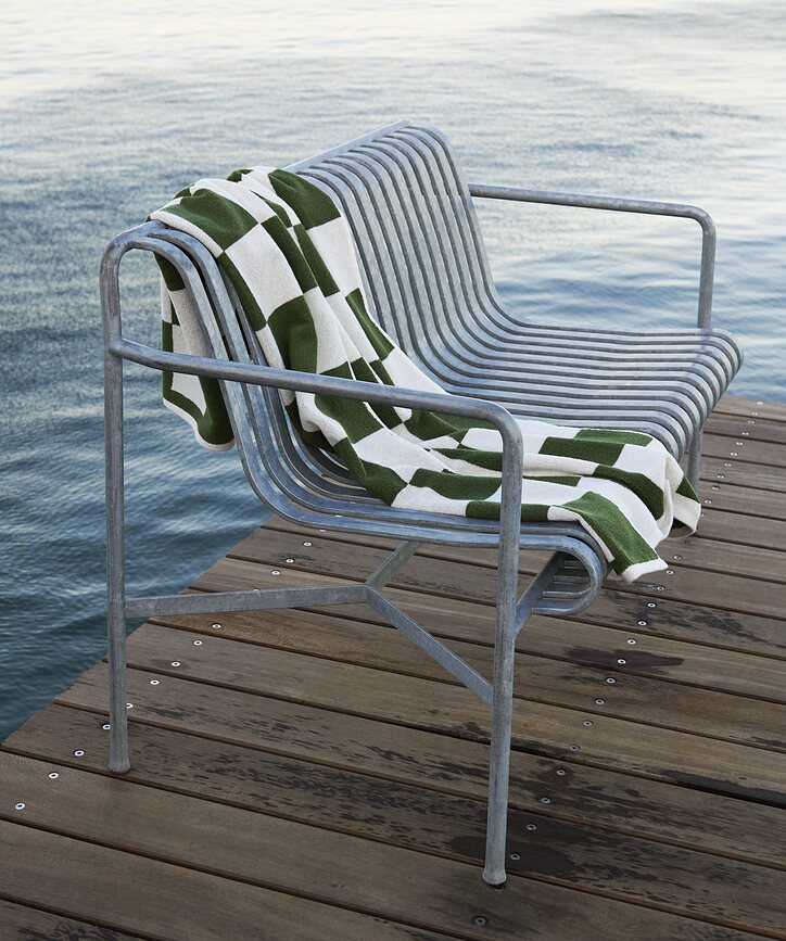 Check Organic Ručnik 70 x 136 cm plavi