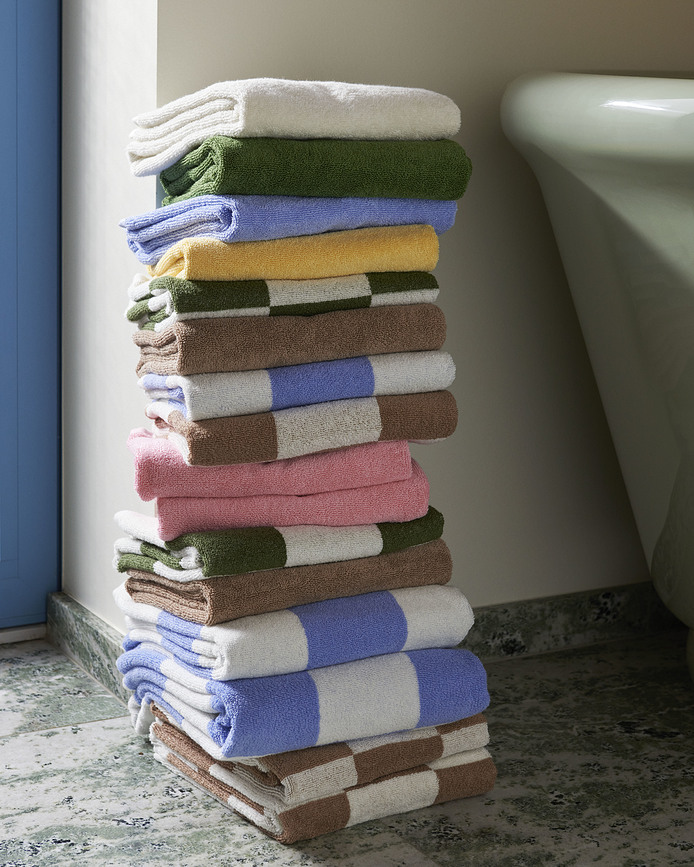 Check Organic Serviette 50 x 90 cm, marron