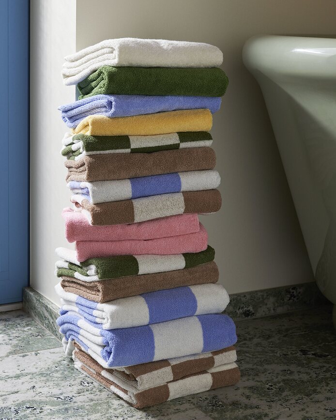 Check Serviette de Bain 70 x 136 cm, café