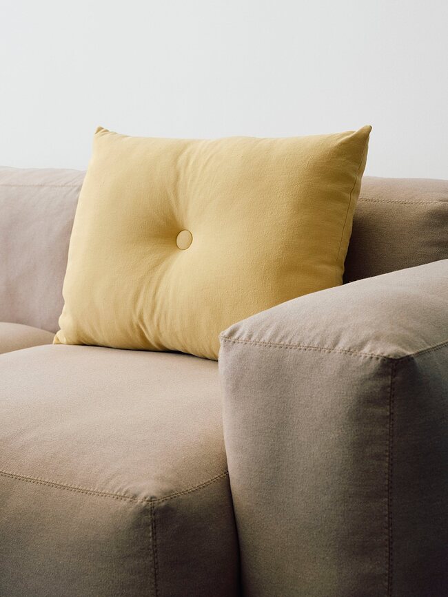 Cojín decorativo Dot Linen, 45 x 60 cm, amarillo claro