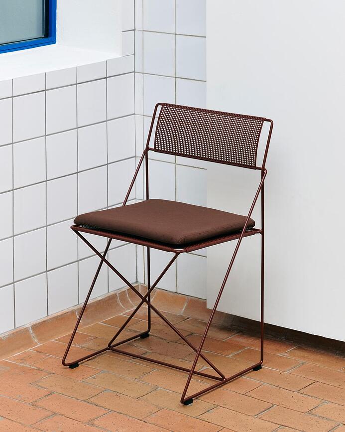 Cojín para Silla de Jardín X-Line, 42,5 x 39 cm, gris claro, con relleno CMHR