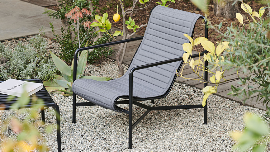 Cojín para sillón de jardín Palissade 103,5 x 44,5 cm, gris
