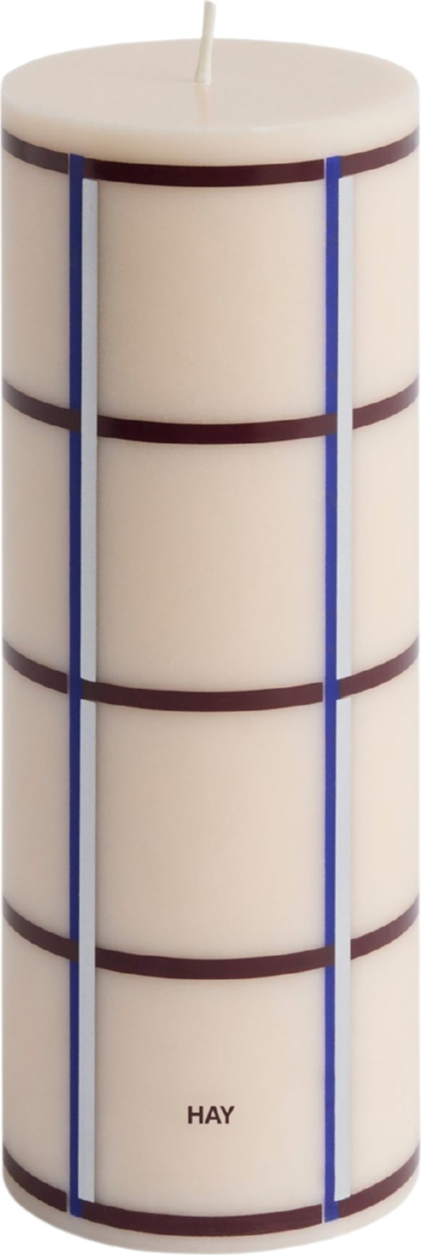 Column M Kerze, creme-bordeaux-silber