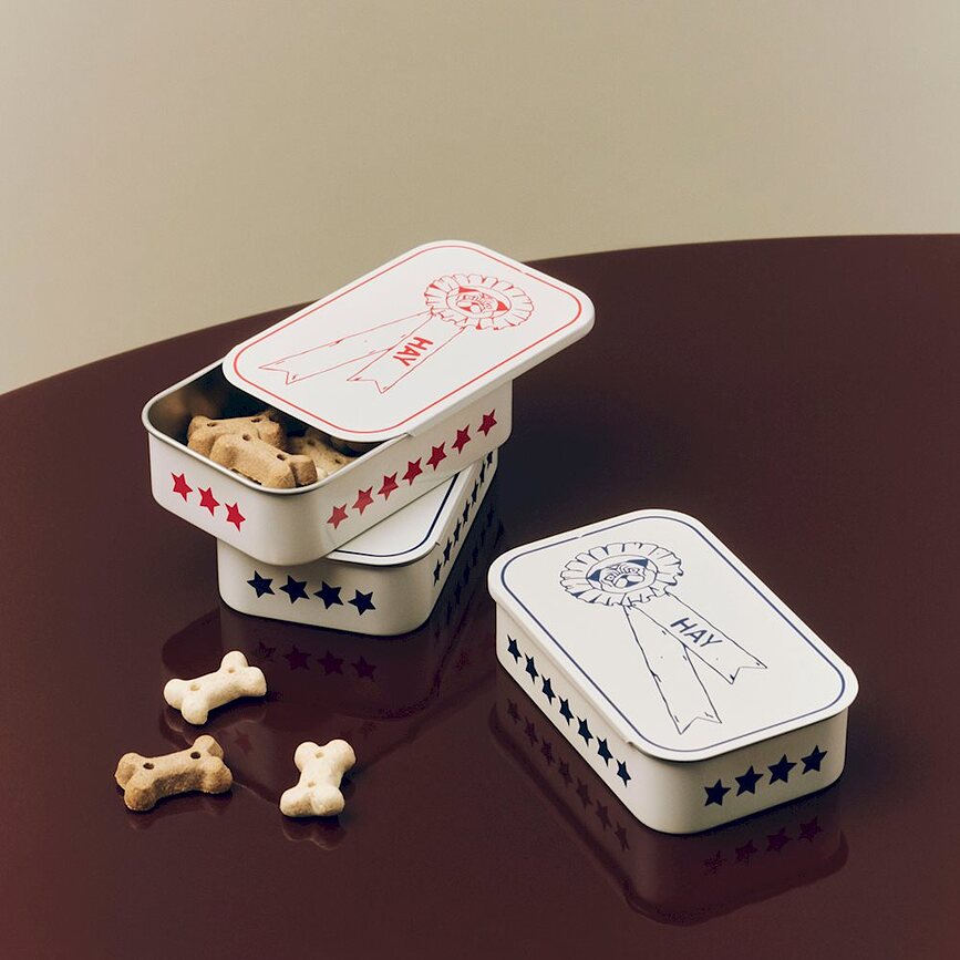 Contenitore per snack per cani Hay S, blu e bianco