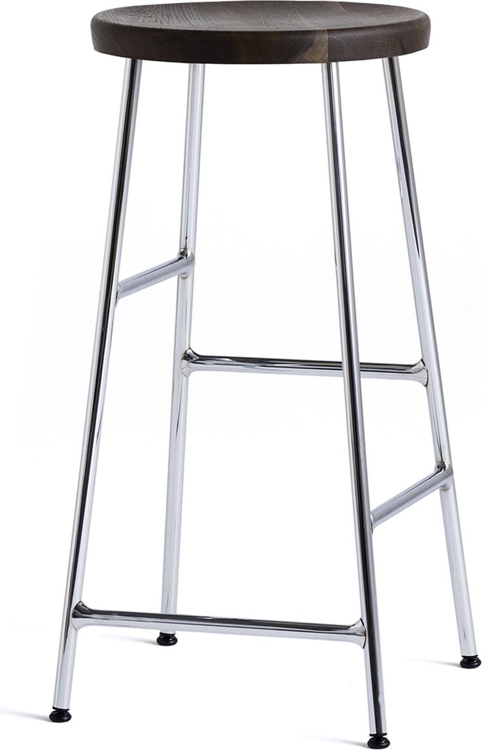 Cornet Barhocker 65 cm Eiche dunkel auf verchromten Beinen