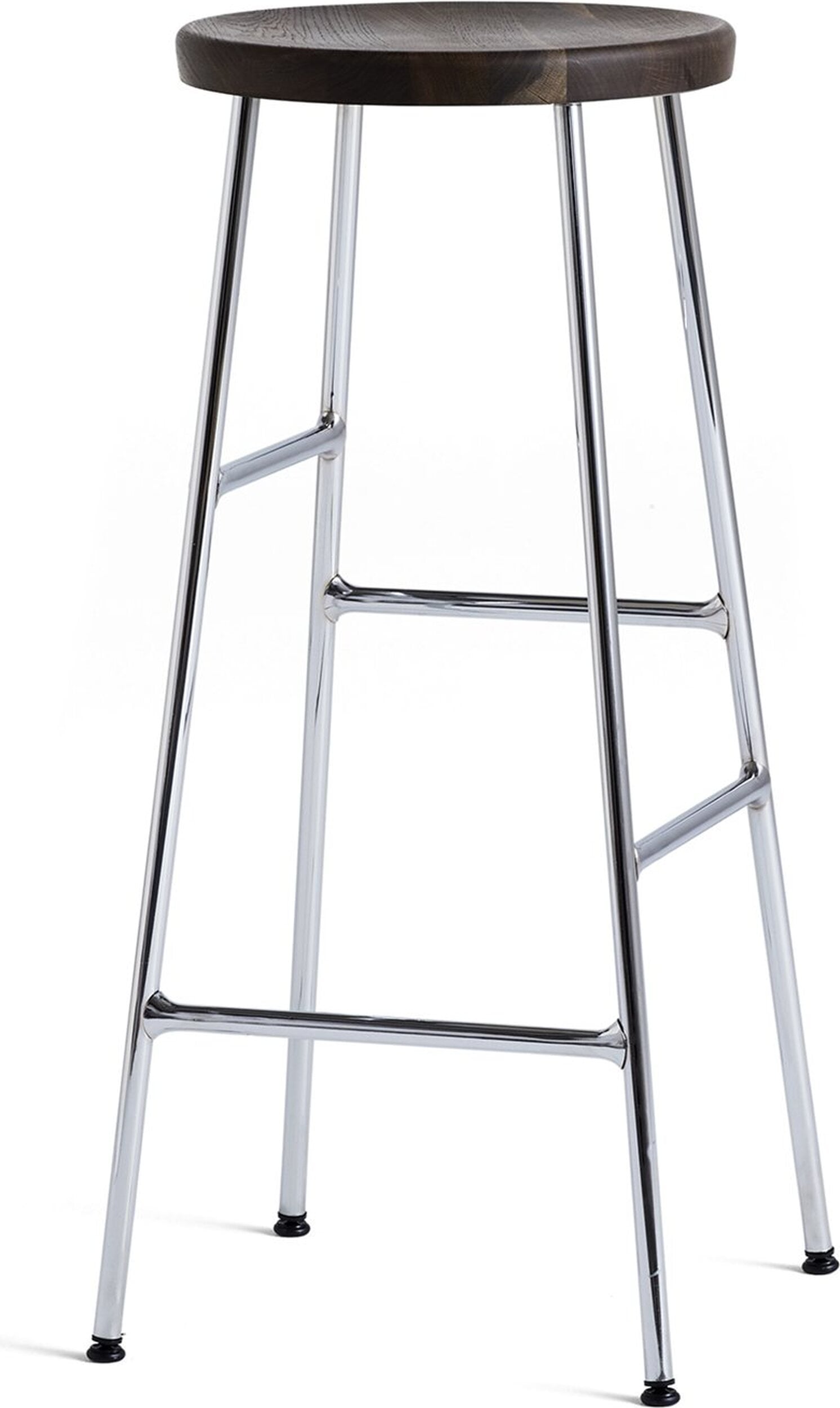 Cornet Barhocker 75 cm Eiche dunkel auf verchromten Beinen