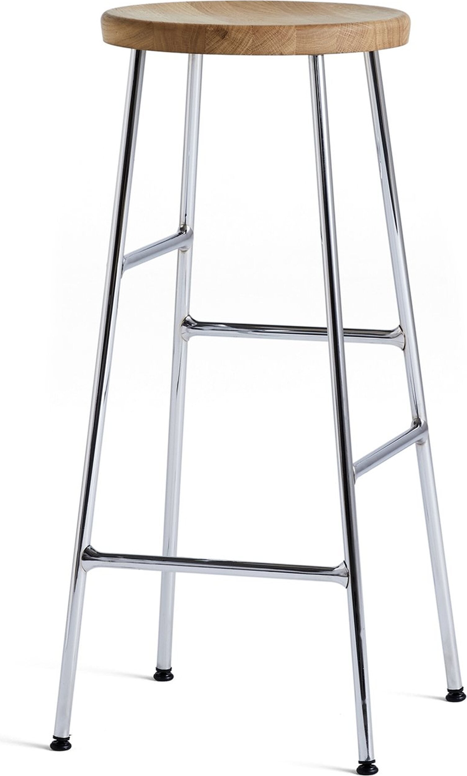 Cornet Barhocker 75 cm helle Eiche auf verchromten Beinen