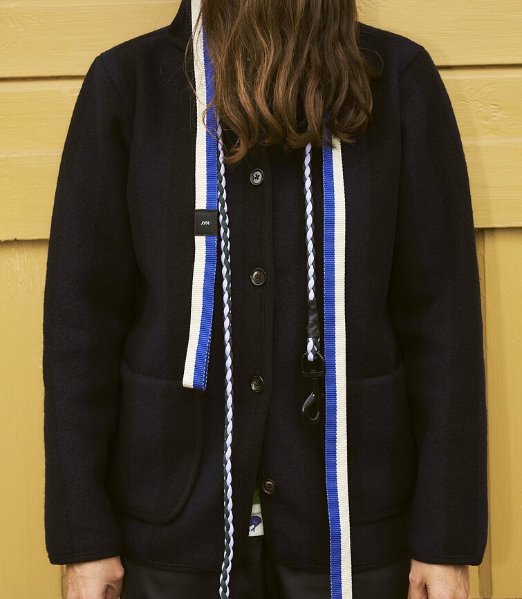 Correa para perro Hay Braided, verde y lavanda