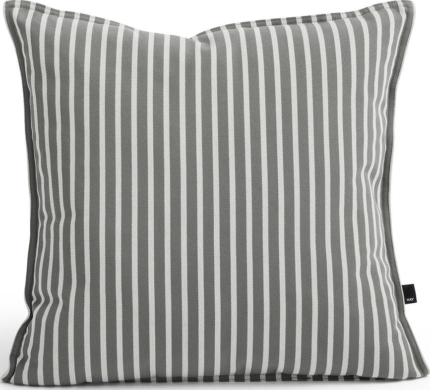 Coussin de jardin Terrazza à rayures 50 x 50 cm, gris et blanc