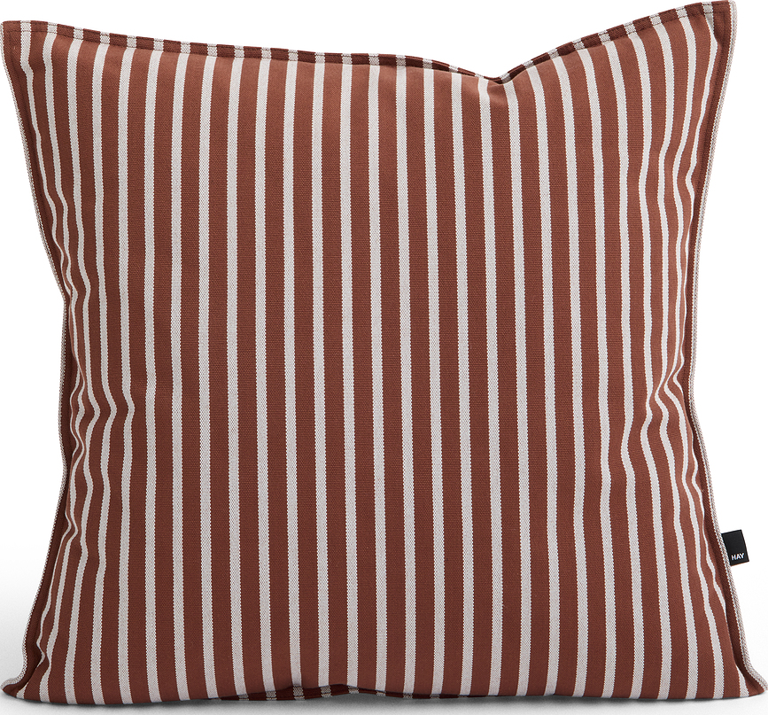 Coussin de jardin Terrazza à rayures 50 x 50 cm, rouge et blanc