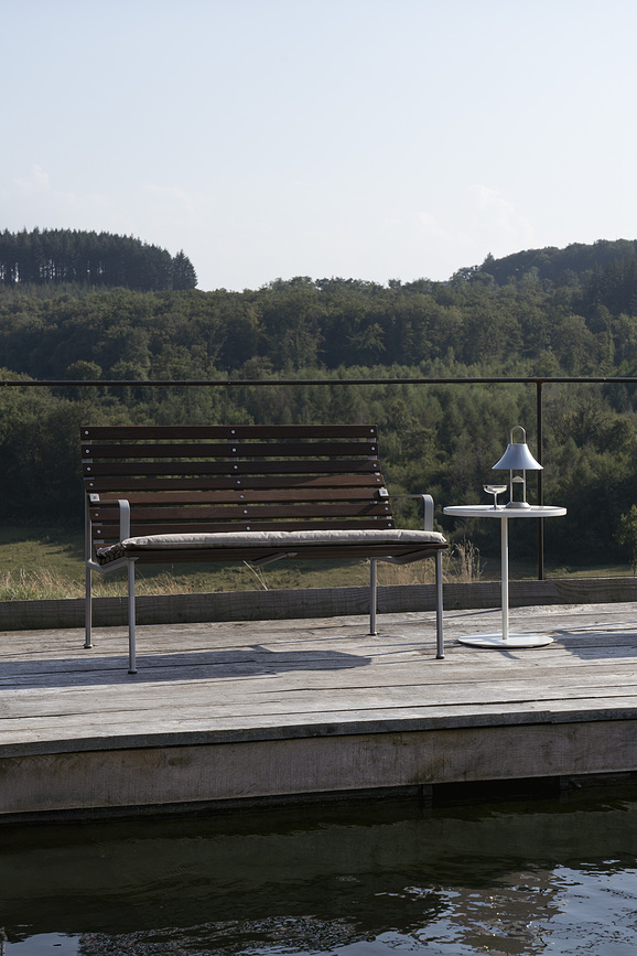 Coussin pour banc de jardin Traverse 113 x 39,5 cm, gris foncé