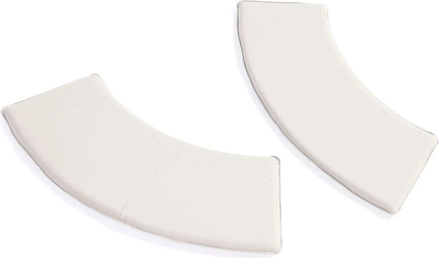 Coussins pour bancs de parc Palissade 127 x 43,5 cm, blancs, extérieur, lot de 2