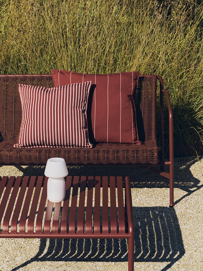 Cuscino da giardino Terrazza a righe 60 x 60 cm, rosso