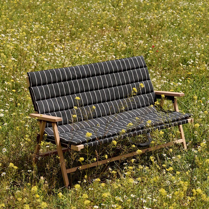 Cuscino per divano da giardino Outdoor Market a righe 107 x 81 cm, beige