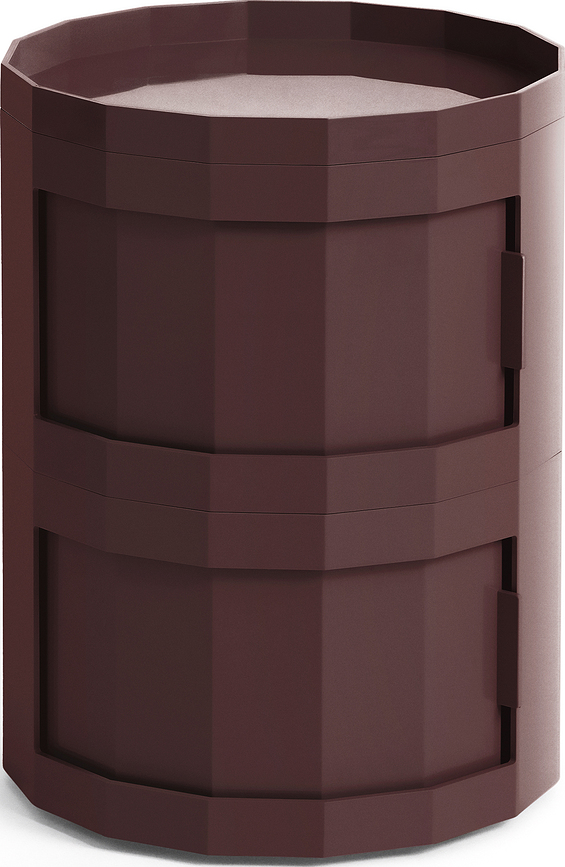 Dvoudveřová skříňka na kolečkách Facet, 49 cm, burgundová