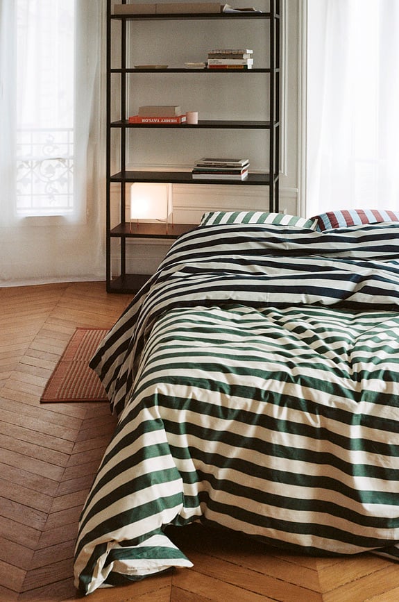 Ete Housse de Couette 240 x 220 cm, verte et blanche