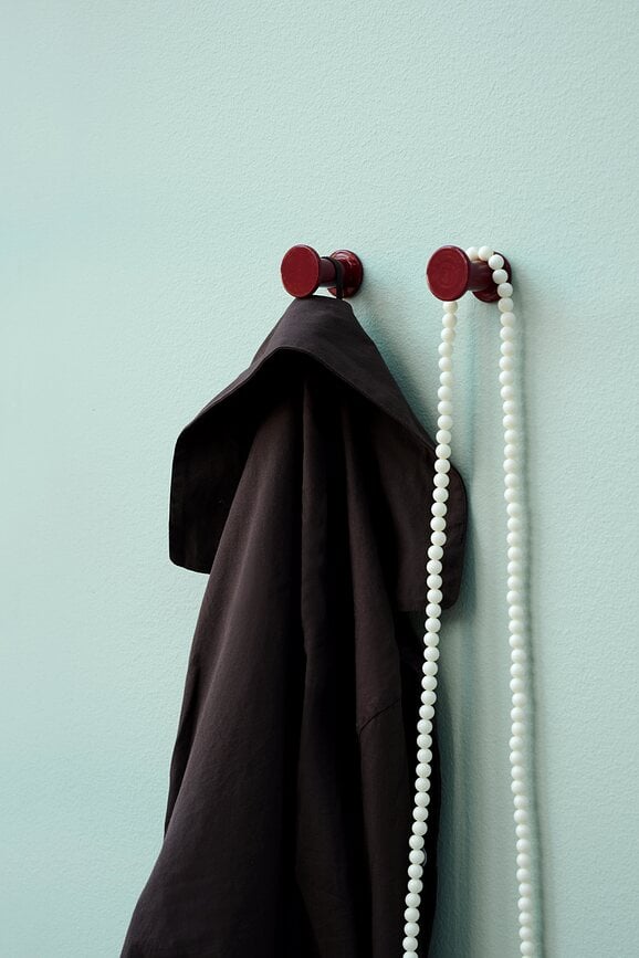 Ganchos de pared Bolt, rojos, 2 unidades