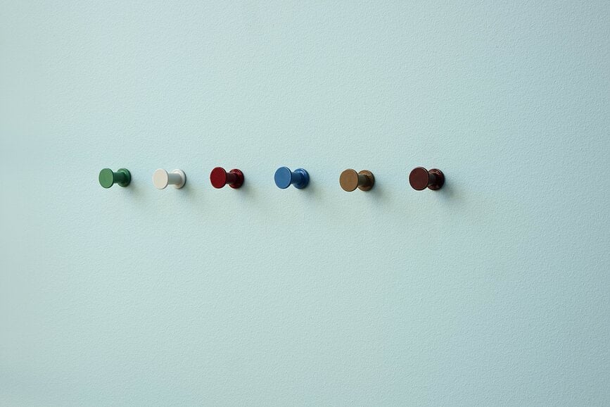 Ganchos de pared Bolt, rojos, 2 unidades