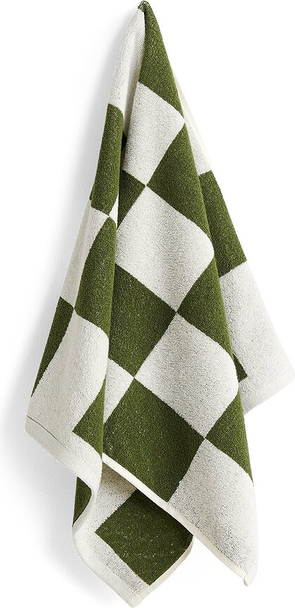 Handdoek Check Organic 50 x 90 cm lucifergroen