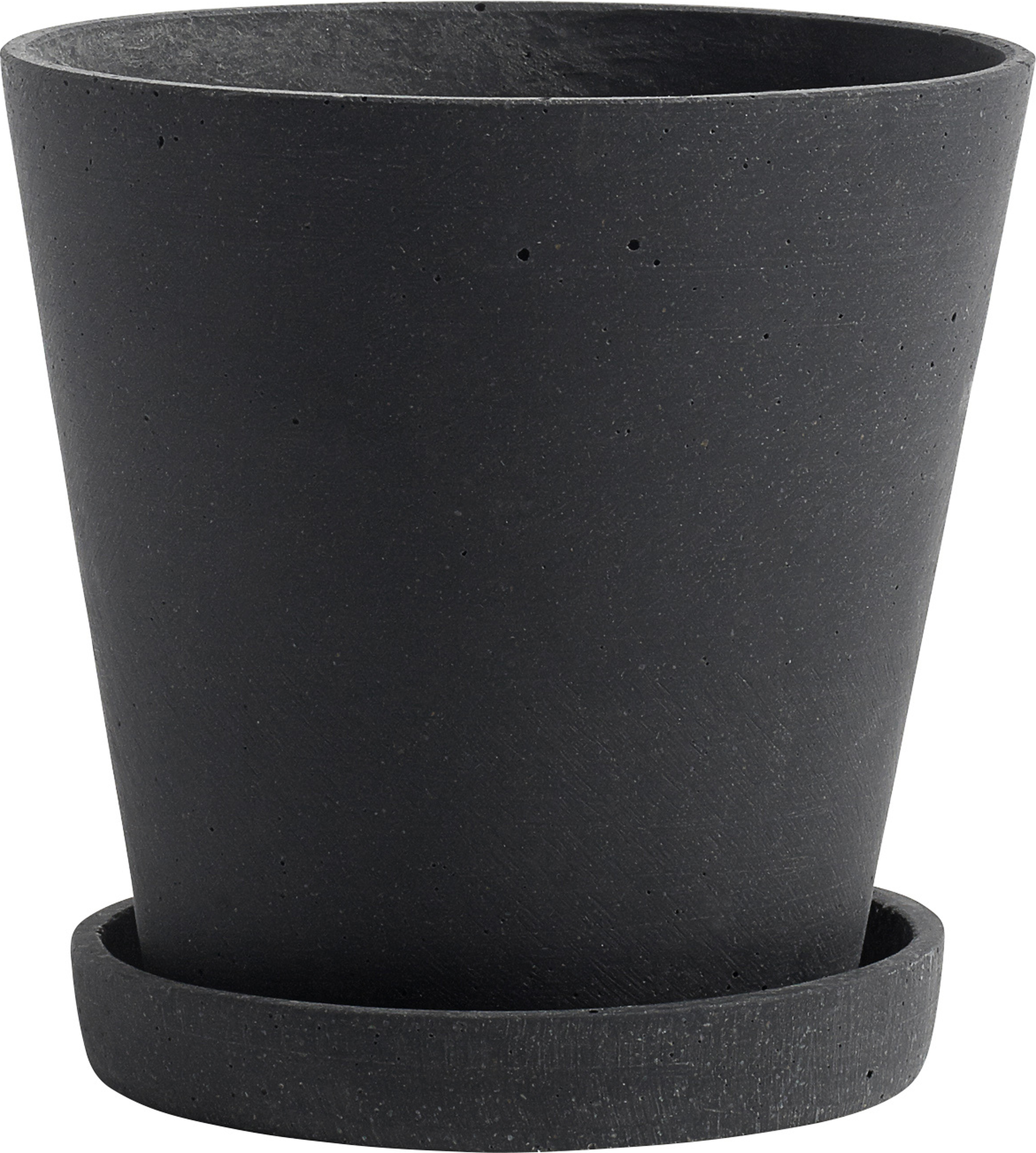 Hay Blumentopf 15 cm schwarz mit Untersetzer