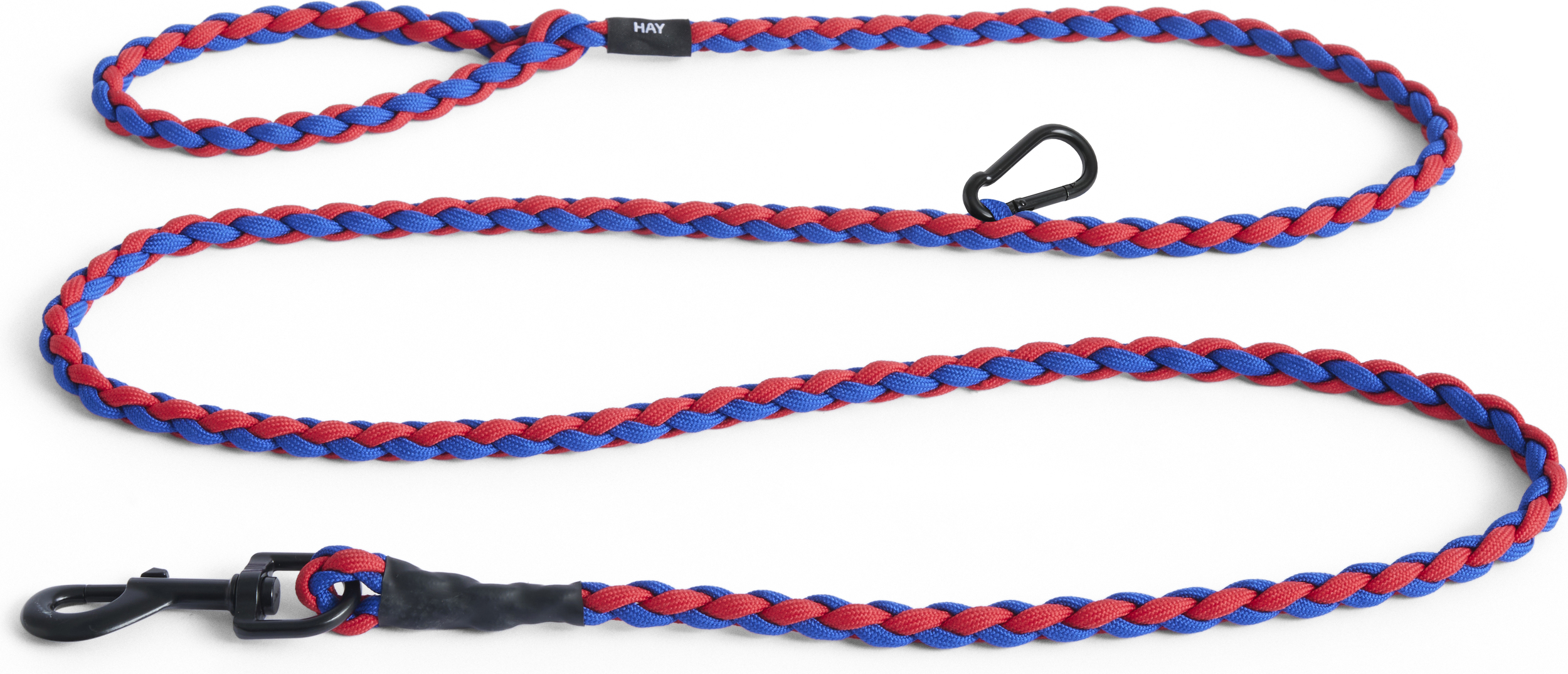 Hay Braided Hundeleine blau-rot mit Karabinerhaken