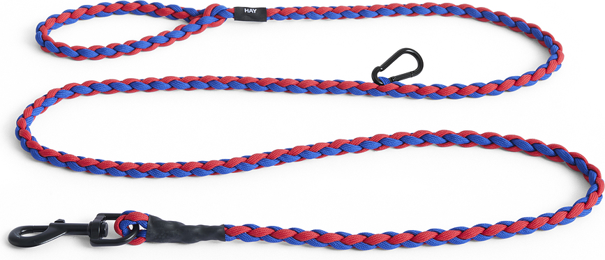Hay Braided Laisse pour Chien avec mousqueton, bleue et rouge