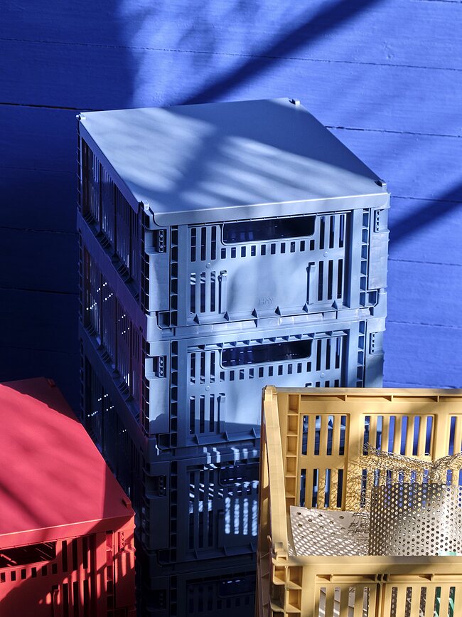 Hay Colour Crate Couvercle pour Caisse M, bleu