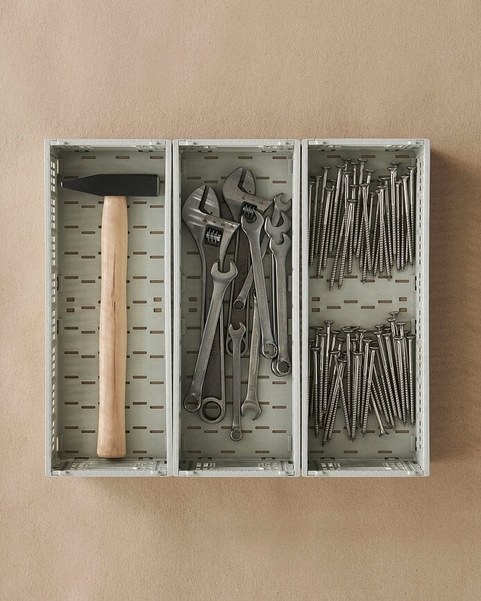 Hay Colour Crate Mini Oblong Sanduk za pohranu sivoplavi