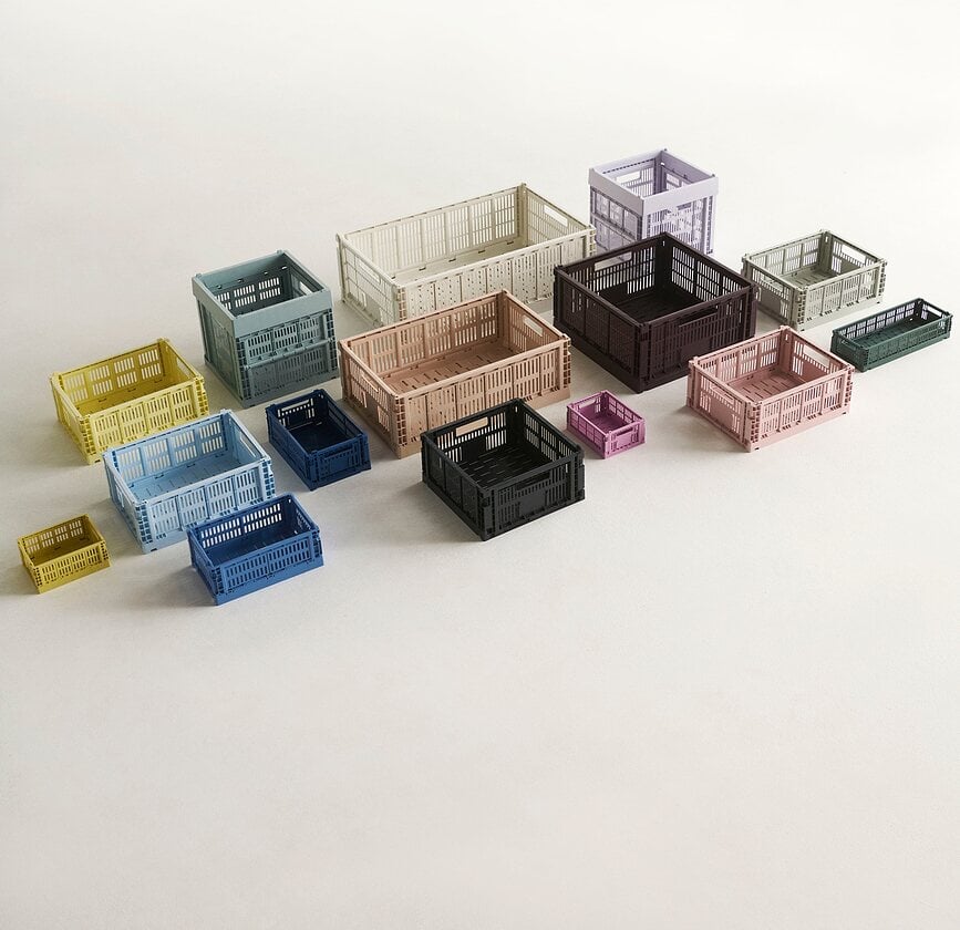 Hay Colour Crate Mini Oblong Sanduk za pohranu sivoplavi