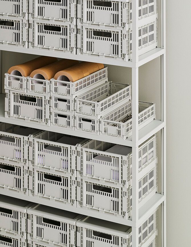 Hay Colour Crate Mini Paniers de rangement, bleu clair, Lot de 2