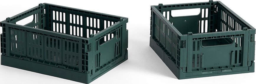 Hay Colour Crate Mini Caisses, vert foncé, Lot de 2