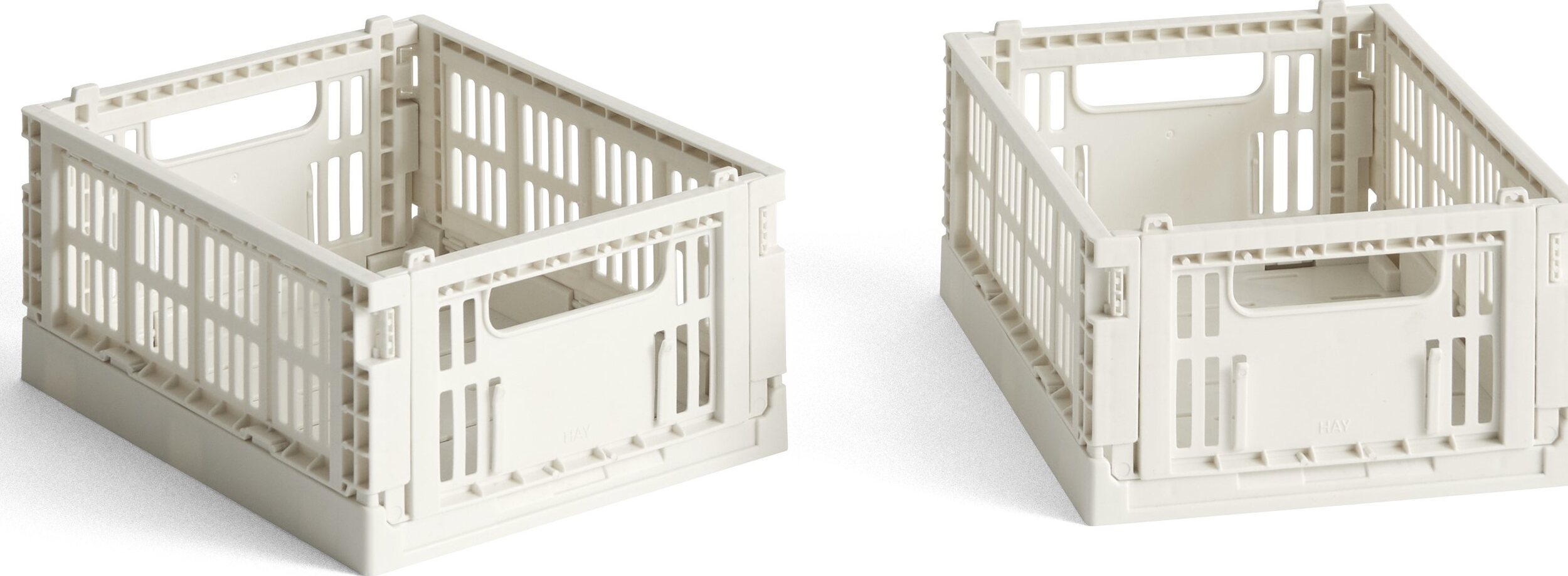 Hay Colour Crate Mini Faltkisten, gedämpftes Weiß, 2 St.