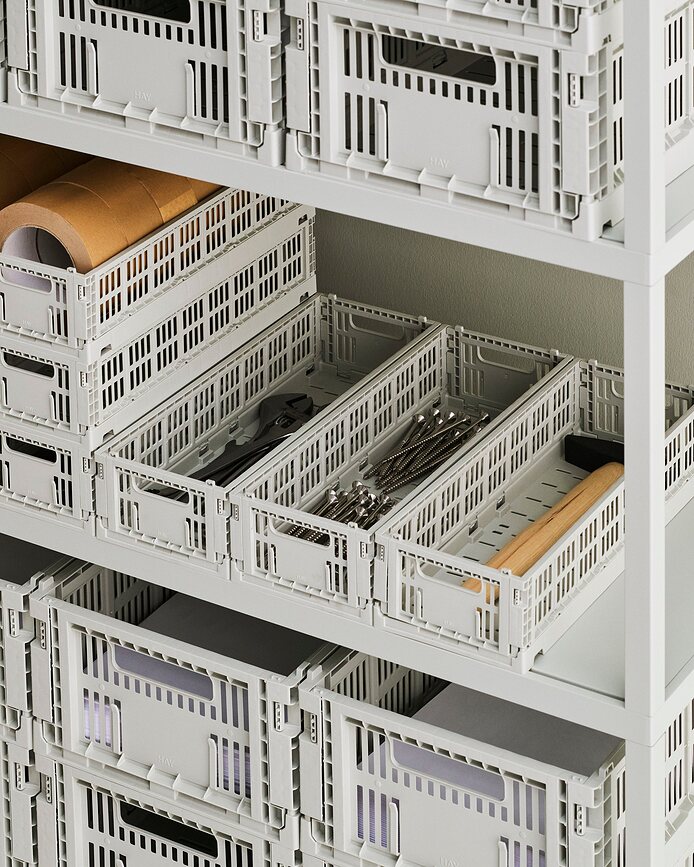 Hay Colour Crate Mini Oblong Καλάθι Αποθήκευσης, γκρι-μπλε