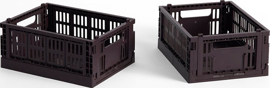 Hay Colour Crate Mini Paniers de Rangement, bordeaux, Lot de 2