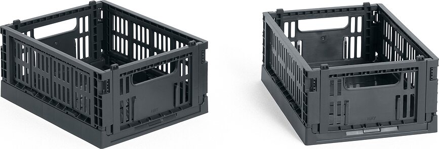 Hay Colour Crate Mini Paniers de Rangement, couleur charbon, Lot de 2