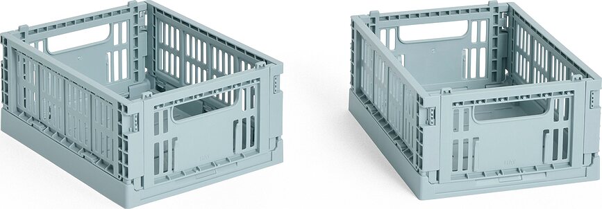 Hay Colour Crate Mini Paniers de Rangement, gris-bleus, Lot de 2