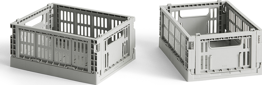 Hay Colour Crate Mini Paniers de Rangement, gris clair, Lot de 2