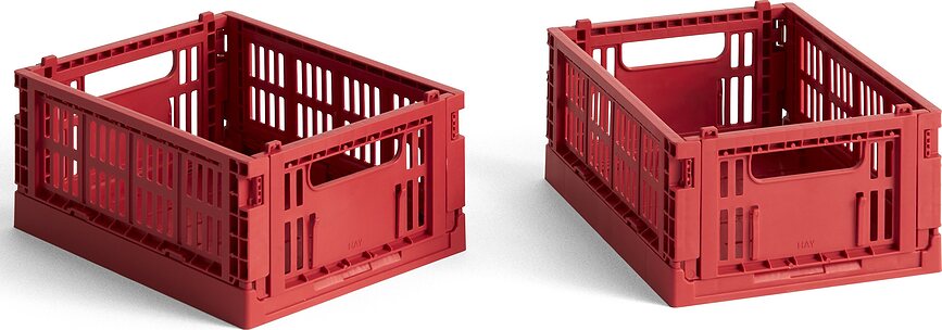 Hay Colour Crate Mini Paniers de Rangement, rouges, Lot de 2