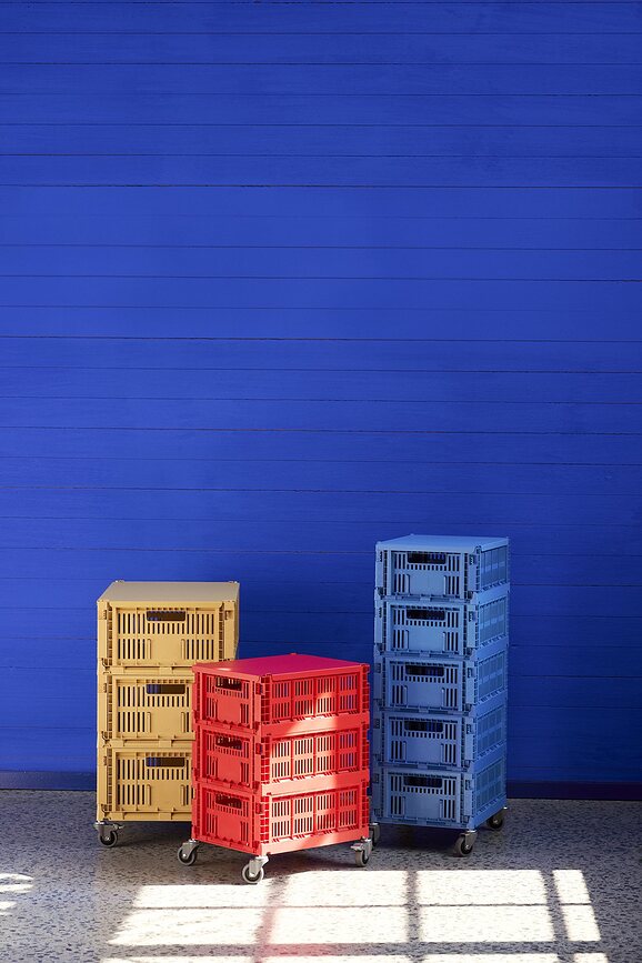 Hay Colour Crate Roulettes pour caisse de rangement taille M, Lot de 4