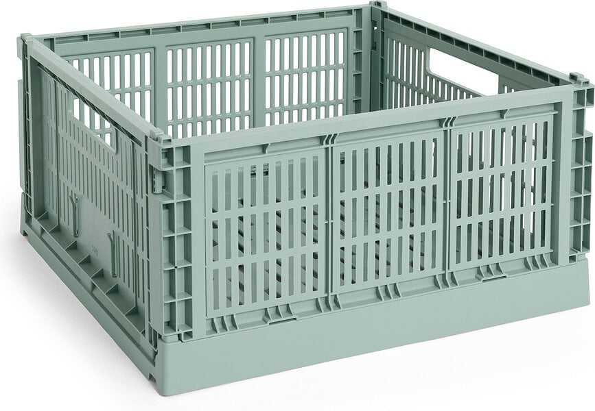 Hay Colour Crate Square Caisse de Rangement, L, vert sauge