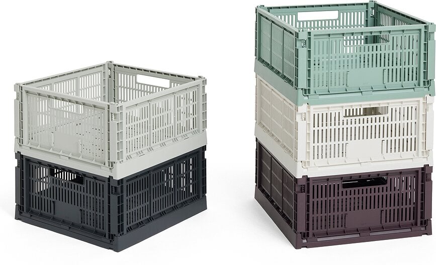 Hay Colour Crate Square Caisse de rangement L, grise