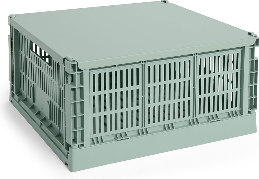 Hay Colour Crate Square L Pokrov za zaboj za shranjevanje, kovinski, bordo