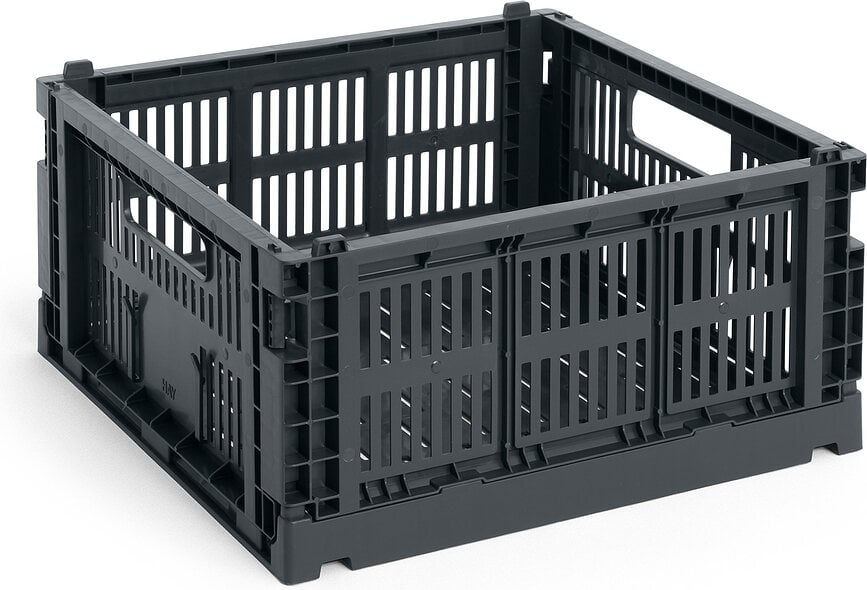 Hay Colour Crate Square M Caisse de Rangement, couleur charbon