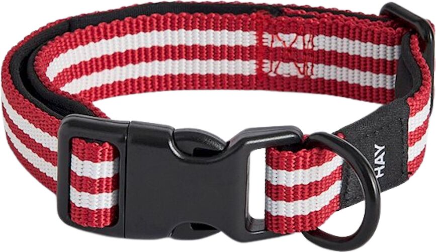 Hay Dog Collar striped, S/M red, white