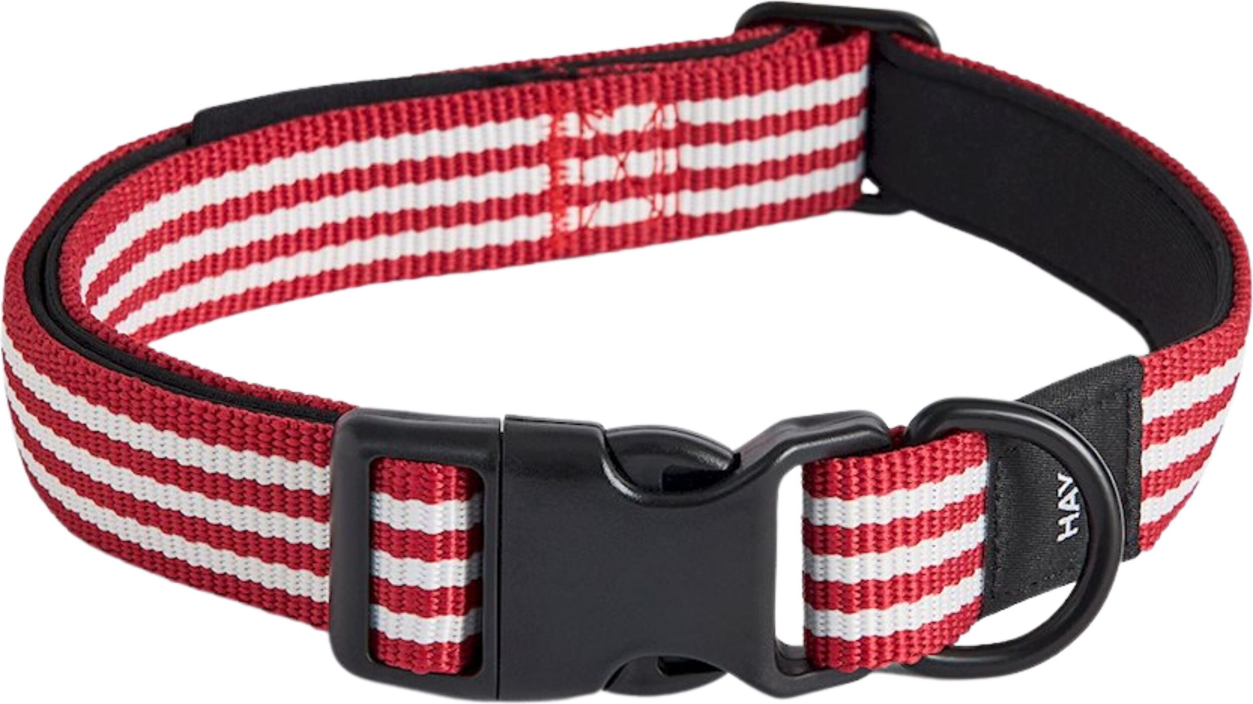 Hay Hundehalsband gestreift, M/L, rot-weiß
