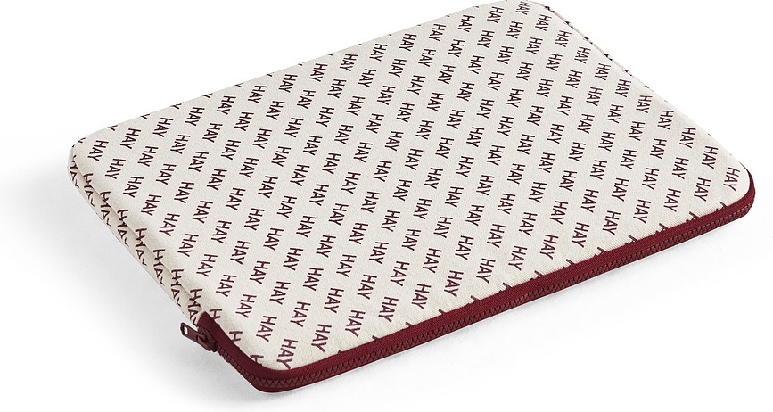 Hay Logo Housse pour Ordinateur Portable, beige et bordeaux