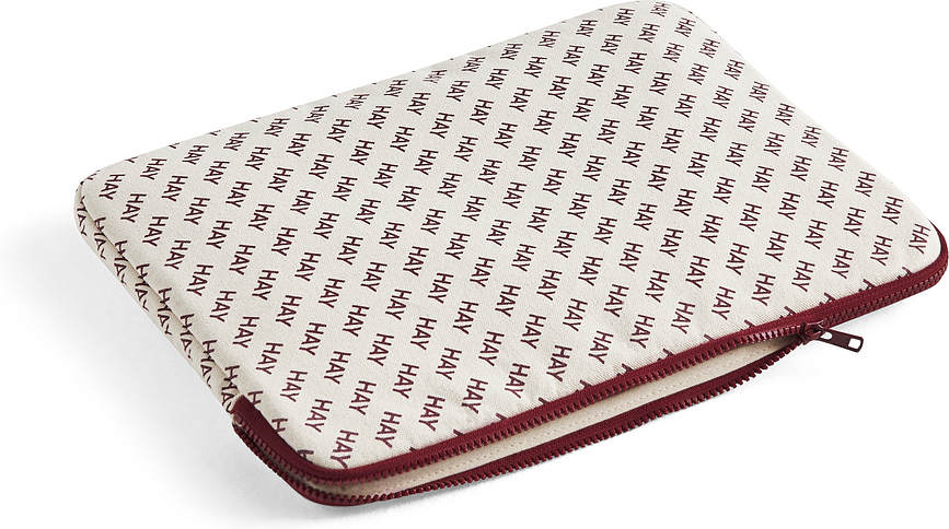 Hay Logo Housse pour Ordinateur Portable, beige et bordeaux