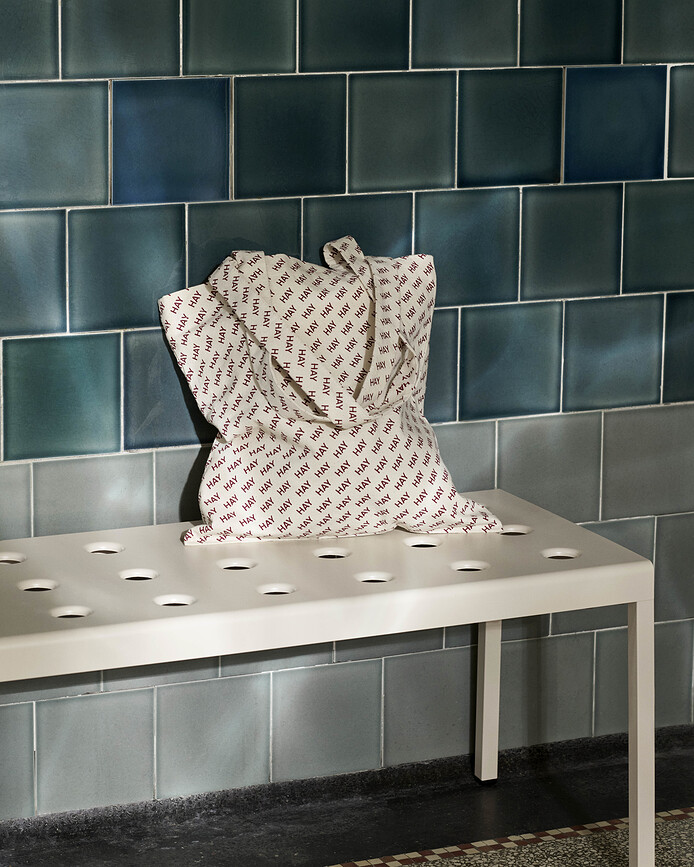 Hay Logo Tote Torba, bež-bordo