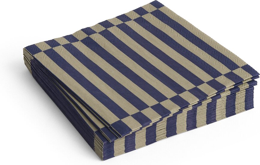 Hay Pattern Χαρτοπετσέτες, 33 x 33 εκ., ρίγες σε χρώμα άμμου και ναυτικό μπλε, 20 τμχ